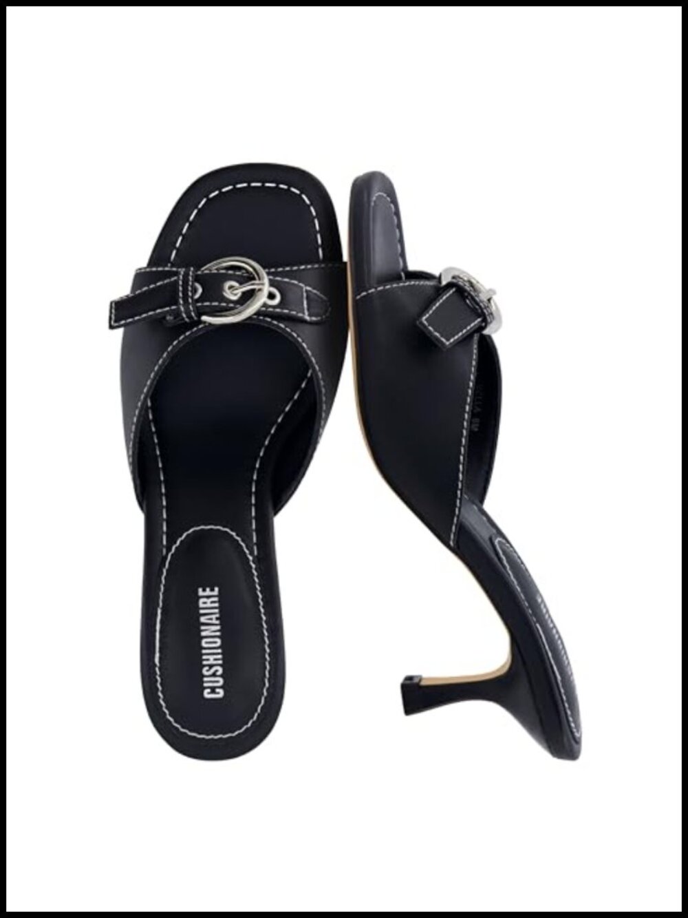 Cushionaire Belle Faux Leather Kitten Heel Slide Sandals - Women's Dressy Mules
